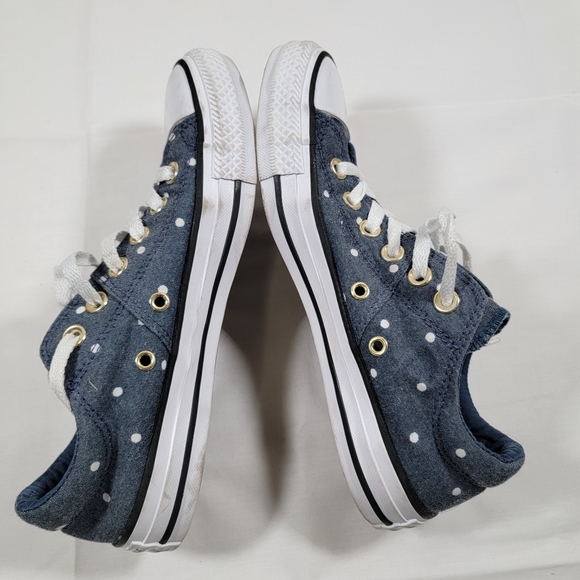 Converse Women’s size 7 Denim Poka Dot Shoes EUC - Picture 8 of 12